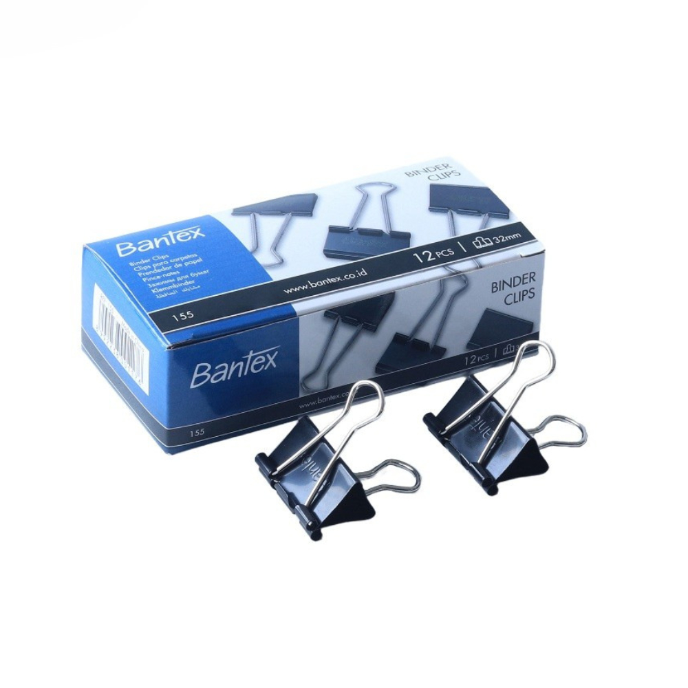 Deli คลิปหนีบกระดาษสีดำ คลิปหนีบเอกสาร 12ชิ้น แข็งแรง ทนทาน ใช้งานง่าย อุปกรณ์สำนักงาน Binder Clip