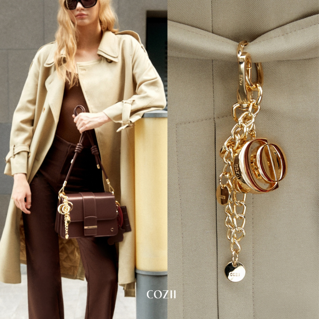 [New] COZII - CO Bag Charm พวงกุญแจตกแต่งกระเป๋าโลโก้ CO สีทอง
