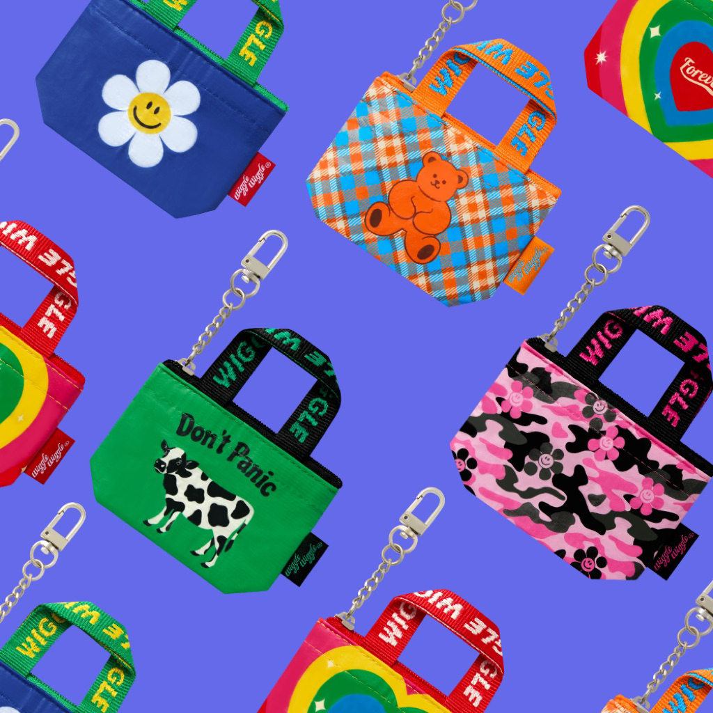 ✅พร้อมส่ง🌼Wiggle Wiggle🌼 Mini Tarpaulin Bag Keyring พวงกุญแจกระเป๋าใส่เหรียญน่ารักๆ