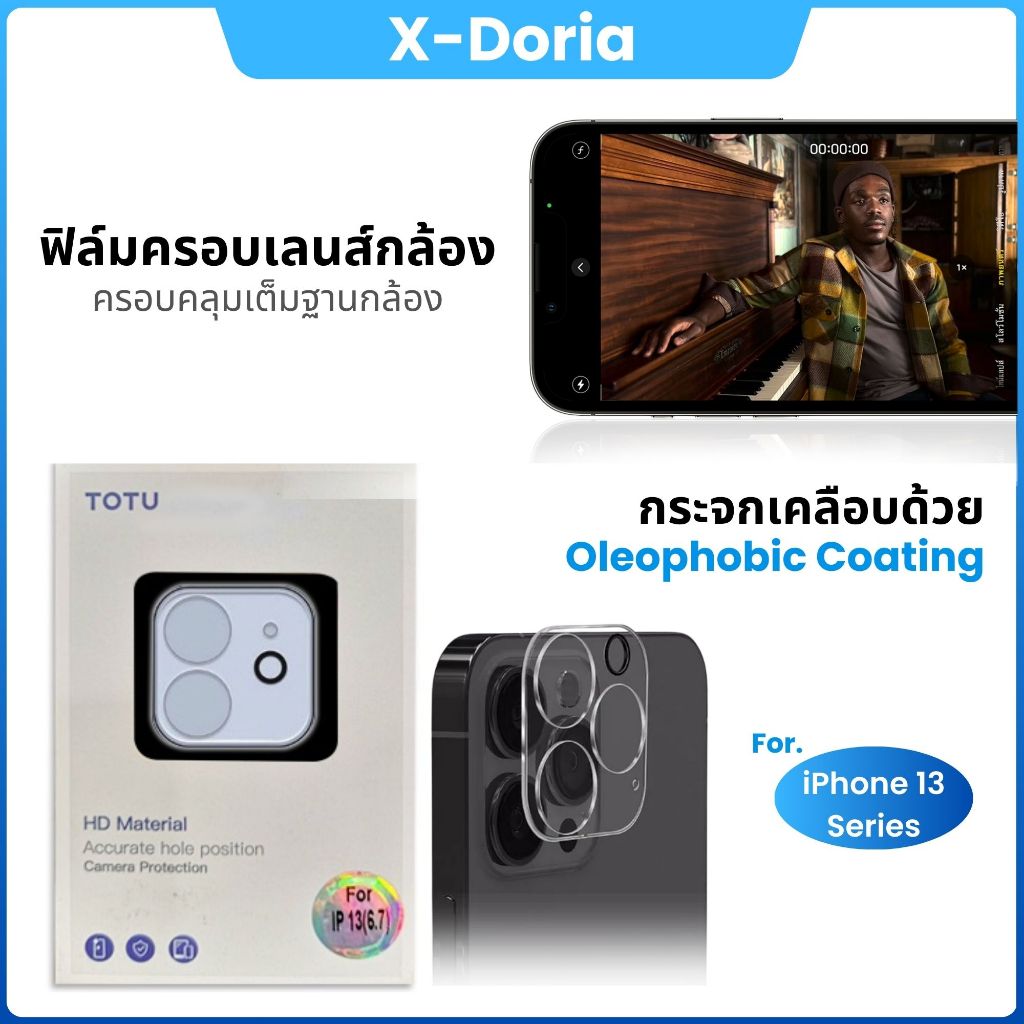 ฟิล์มเลนส์กล้อง iPhone แบบใส ฟิล์มกระจกกันรอย เลนส์กล้อง แบบเต็มเลนส์ iPhone13/13pro/13promax/13mini