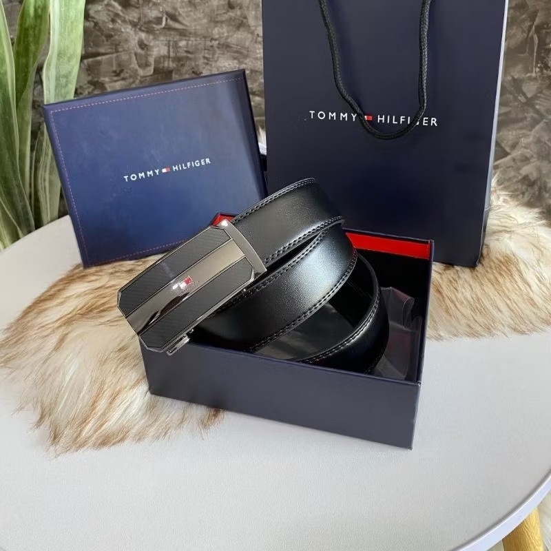 พร้อมส่ง เข็มขัดผู้ชาย Tommy Hilfiger สีดำ น้ำตาล ใส่ได้2ด้าน
