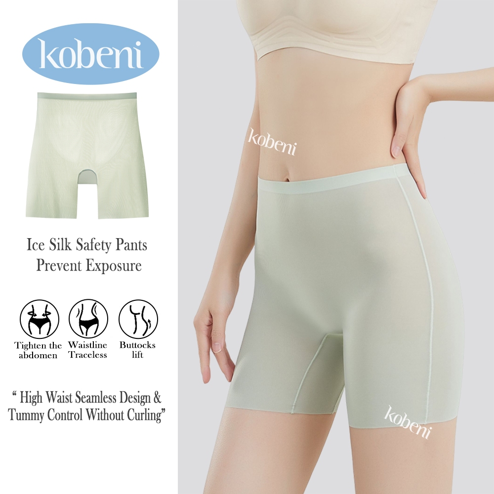⭐KOBENI⭐กางเกงในผู้หญิงมีขา ไร้ขอบ ซับในขาสั้น เอวสูง กางเกงในกันโป๊ ขายาว ยืดเยอะ ขาไม่ม้วน นุ่ม เย็น