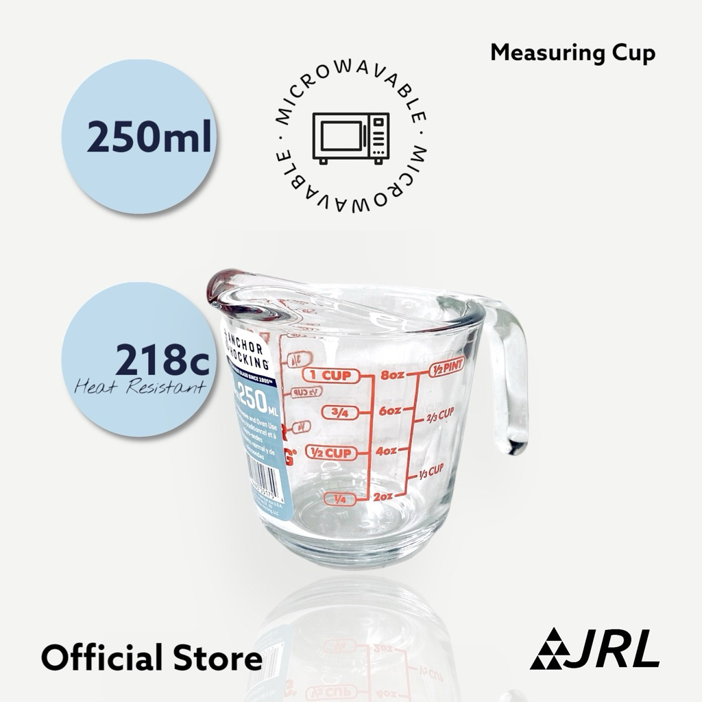 Anchor Measuring Cup แก้วตวงทนความร้อน 5/8/16 oz (Made in USA) ถ้วยตวงกาแฟ นม ชา 150/250/500 มล