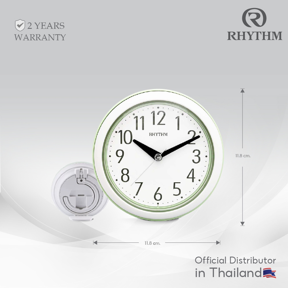 นาฬิกาแขวน RHYTHM กันไอน้ำ นาฬิกาติดผนังห้องน้ำ ขนาด 11.8 ซม-4KG711WR05