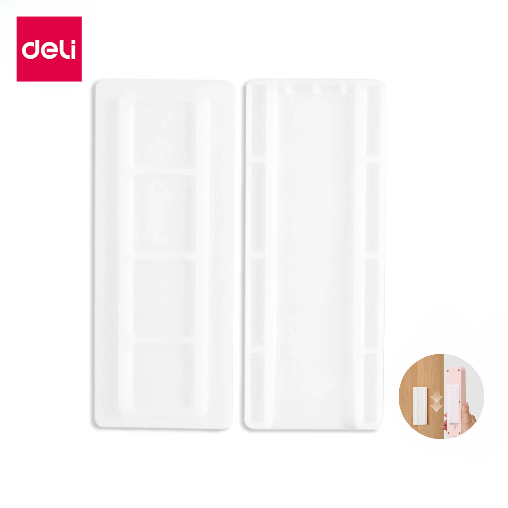 Deli ที่ยึดปลั๊กพ่วง ที่วางรางปลั๊กไฟ ไม่ต้องเจาะรู มีกาวในตัว ยึดติผนัง Power Strip Holder
