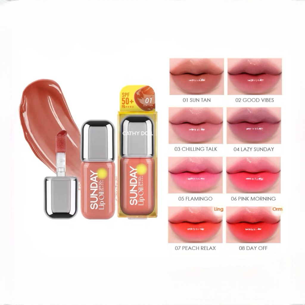 Cathy Doll【ซันเดย์ลิปออยล์】สีสวยฉ่ำวาว Cathy Doll Sunday Lip Oil SPF50+ PA++++ 3.5g