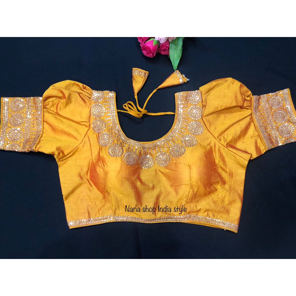 👑เสื้อเบลาส์ เสื้อครอปอินเดียแขนตุ๊กตา ทรงน่ารัก พร้อมส่ง อ่านรายละเอียดก่อนสั่งซื้อ - รูปที่ 7