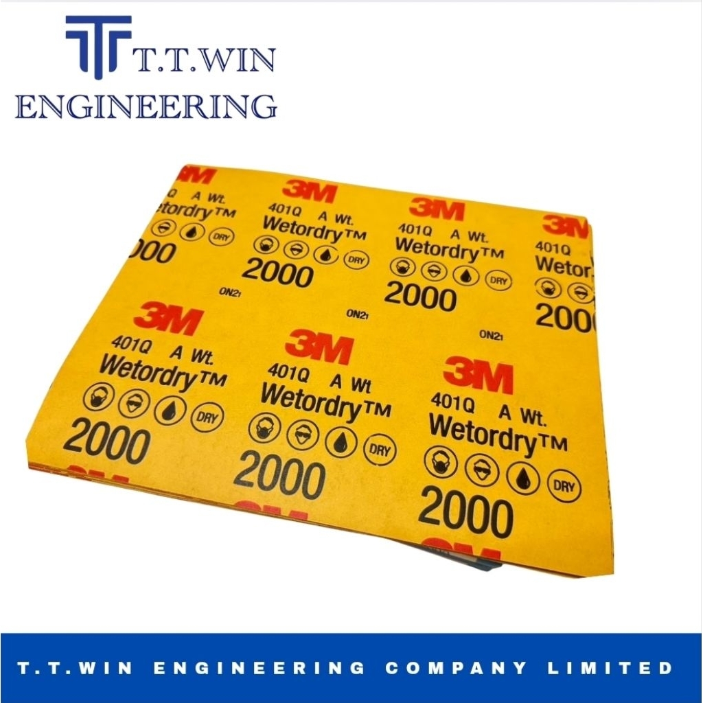 3M กระดาษทรายขัดน้ำ เบอร์ 2000 แบรนด์ 3M รุ่น 401Q ขนาด 9"x11" พร้อมส่ง (รูปถ่ายจากสินค้าจริง)