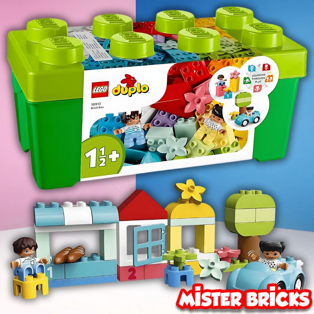 LEGO DUPLO 10913 กล่องตัวต่อเสริมพัฒนาการเด็กเล็ก 65 ชิ้น ฝาปิดเก็บของ เล่นสนุก ปลอดภัย