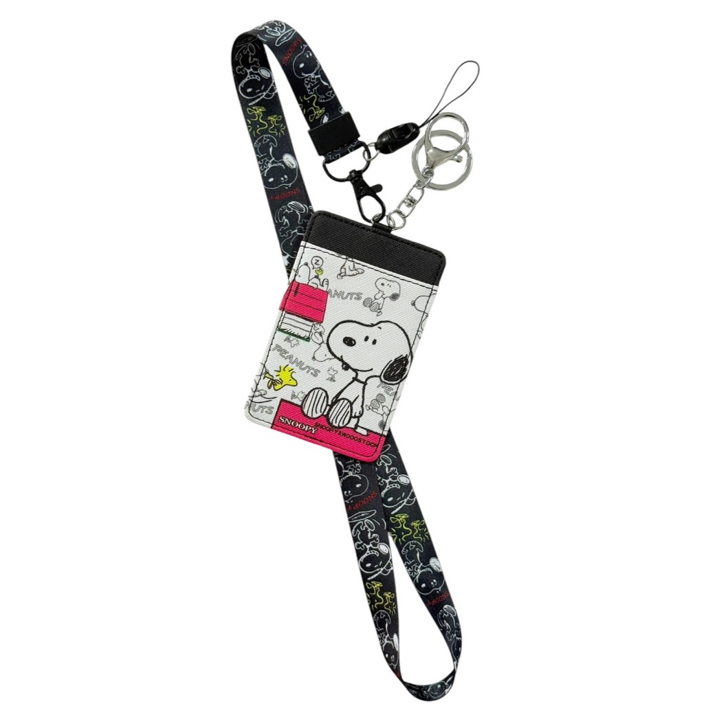 SNOOPY สายคล้องคอ ที่ใส่บัตร พร้อมสายคล้องคอ ลาย SNOOPY HOME งานดี สวยงาม สำหรับ บัตร 6x8 cm (body 7x11cm)