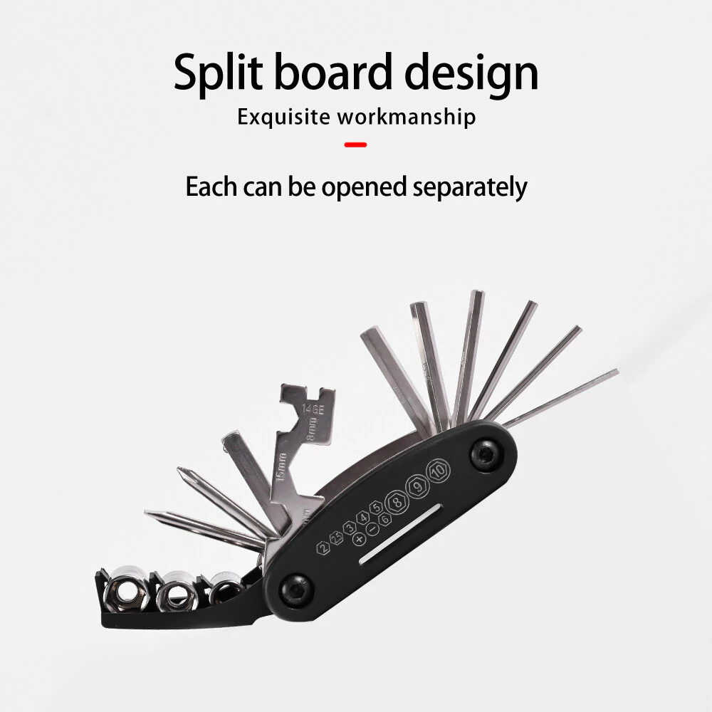 ชุดเครื่องมือซ่อมจักรยาน เครื่องมือซ่อมจักรยานอเนกประสงค์แบบพกพา 16-in-1 จักรยาน G3278 - รูปที่ 3