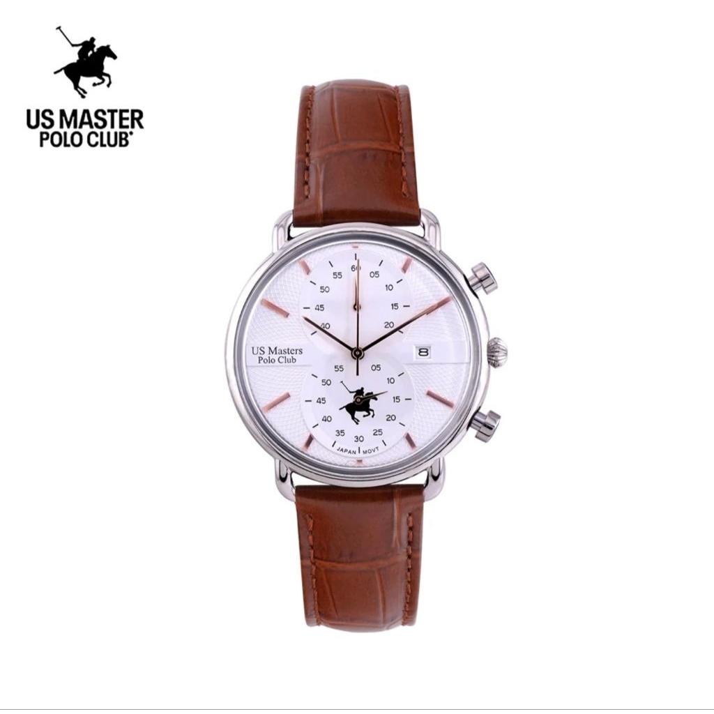 US Master Polo Club นาฬิกา USM-EC12 หน้าปัด 42 มม. กันน้ำ 30 เมตร ของแท้ 100% รับประกัน 1 ปี สายหนัง 20 มม.