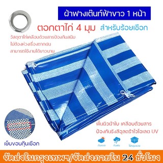 【ข้อเสนอพิเศษ】ผ้าเต็นท์หนา ผ้าหญ้าข้าวสีน้ำเงินและสีขาว ผ้าใบกันฝน PE ผ้าใบปูสนามหญ้ากันฝุ่น ผ้าใบกันน้ำอเนกประสงค์