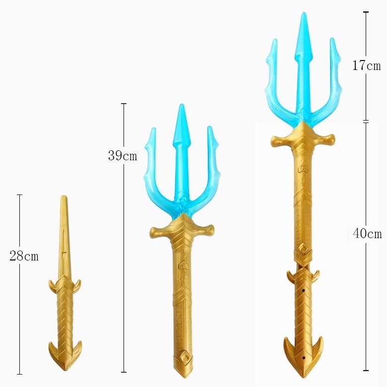 Aquaman Trident Poseidon Justice League Model Toy DC Hero Children's Sound and Light Sword COS Weapo