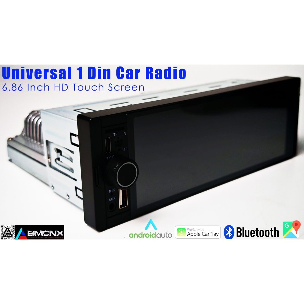 เครื่องเสียงรถยนต์ 1DIN Android 6.86" Touch Screen