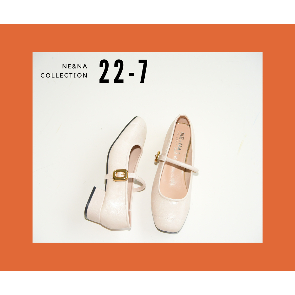 รองเท้าเเฟชั่นผู้หญิงเเบบคัชชูเเฟชั่นเปิดหน้าเท้าส้นปานกลาง No. 22-7 NE&NA Colle