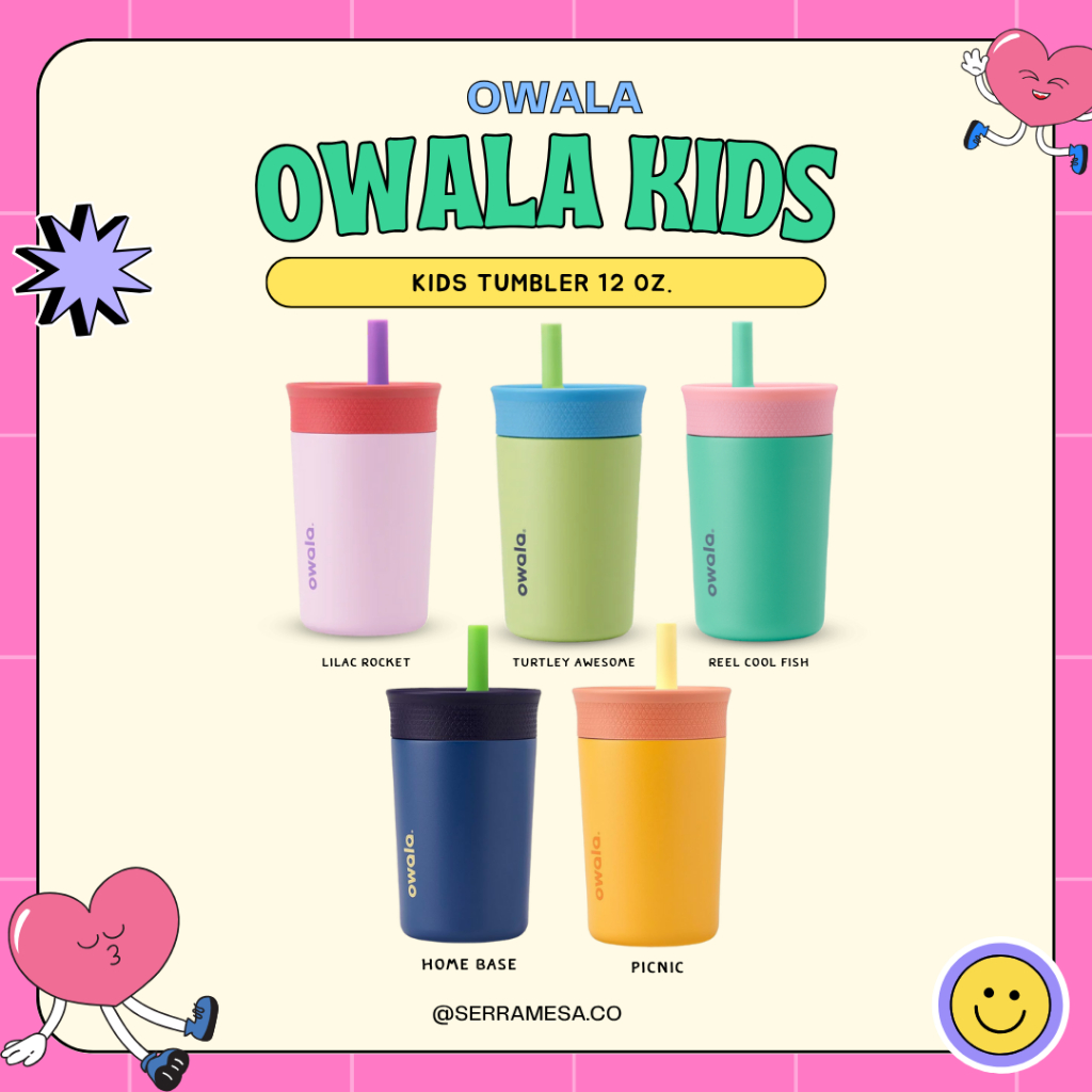 พร้อมส่งในไทย Owala Kids Tumblers 12oz. stainless เก็บความเย็นได้ น่ารักมากๆๆๆๆๆ ค่ะ ของแท้ 100%