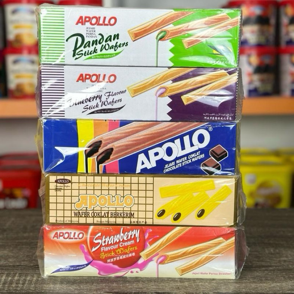 (Apollo stick wafer) อพอลโลเวเฟอร์สติ๊ก 1 กล่อง 30 ชิ้น มี5รสชาติให้เลือก