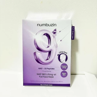 💜แท้/On Sale💜Numbuzin No.9 NAD+ Bio Lifting-Sil full face mask กล่องละ 4 แผ่น