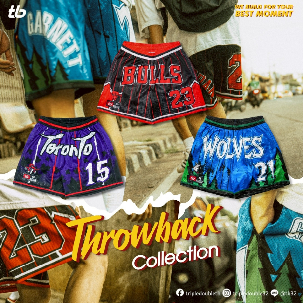 กางเกงขาสั้น กางเกงบาส กางเกงพิมพ์ลาย "Throwback Collection"