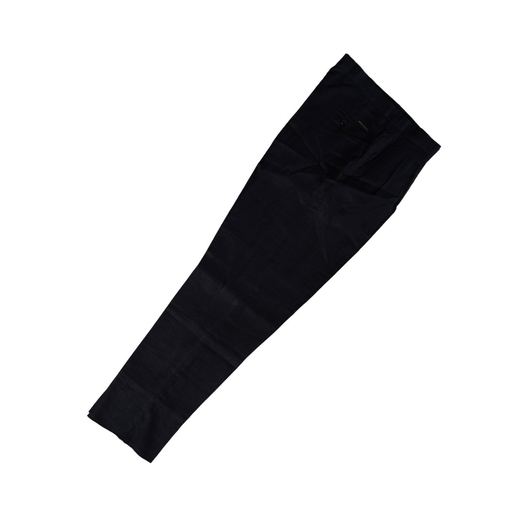 Hazard กางเกงทำงานขายาวมีจีบ ผ้า Linen Silk (ลินิน) สีดำ - รูปที่ 2