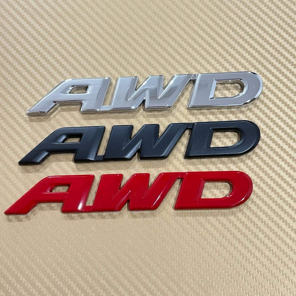 โลโก้* AWD  งานโลหะ  ขนาด 2.5 x15 cm ราคาต่อชิ้น