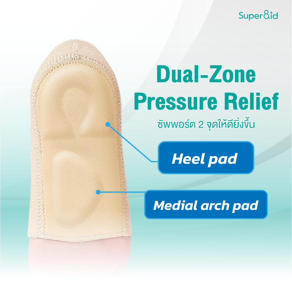 Super8id รุ่นใหม่ HeelPro Comfort+ ถุงเท้า รองช้ำ ยืน 10 ชั่วโมงไม่ปวด เสริม เจล 2 จุด - รูปที่ 2