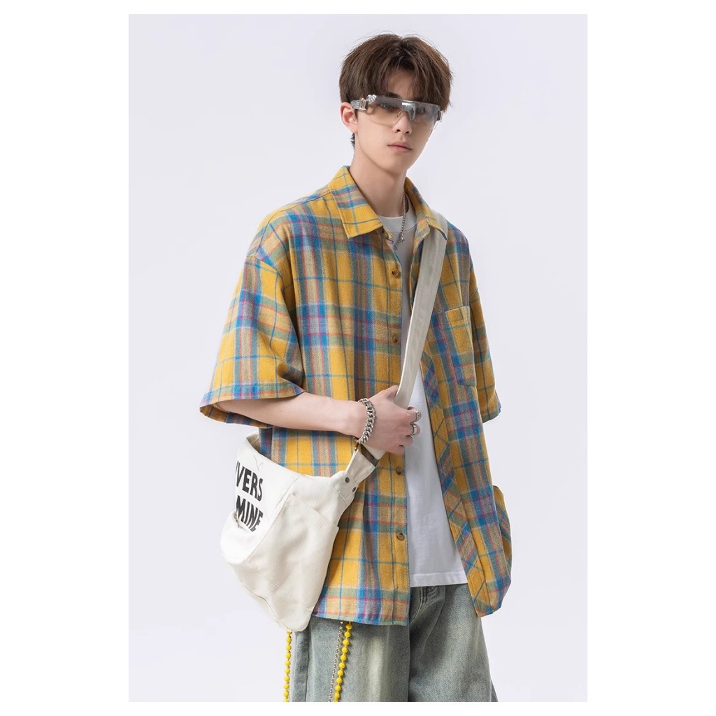 knowyou_เสื้อเชิ้ตลายสก๊อตมี6สีผ้าฝ้ายนิ่มใส่สบาย เสื้อเชิ้ตสไตล์วินเทจใส่ได้ทั้งผู้หญิงผู้ชาย