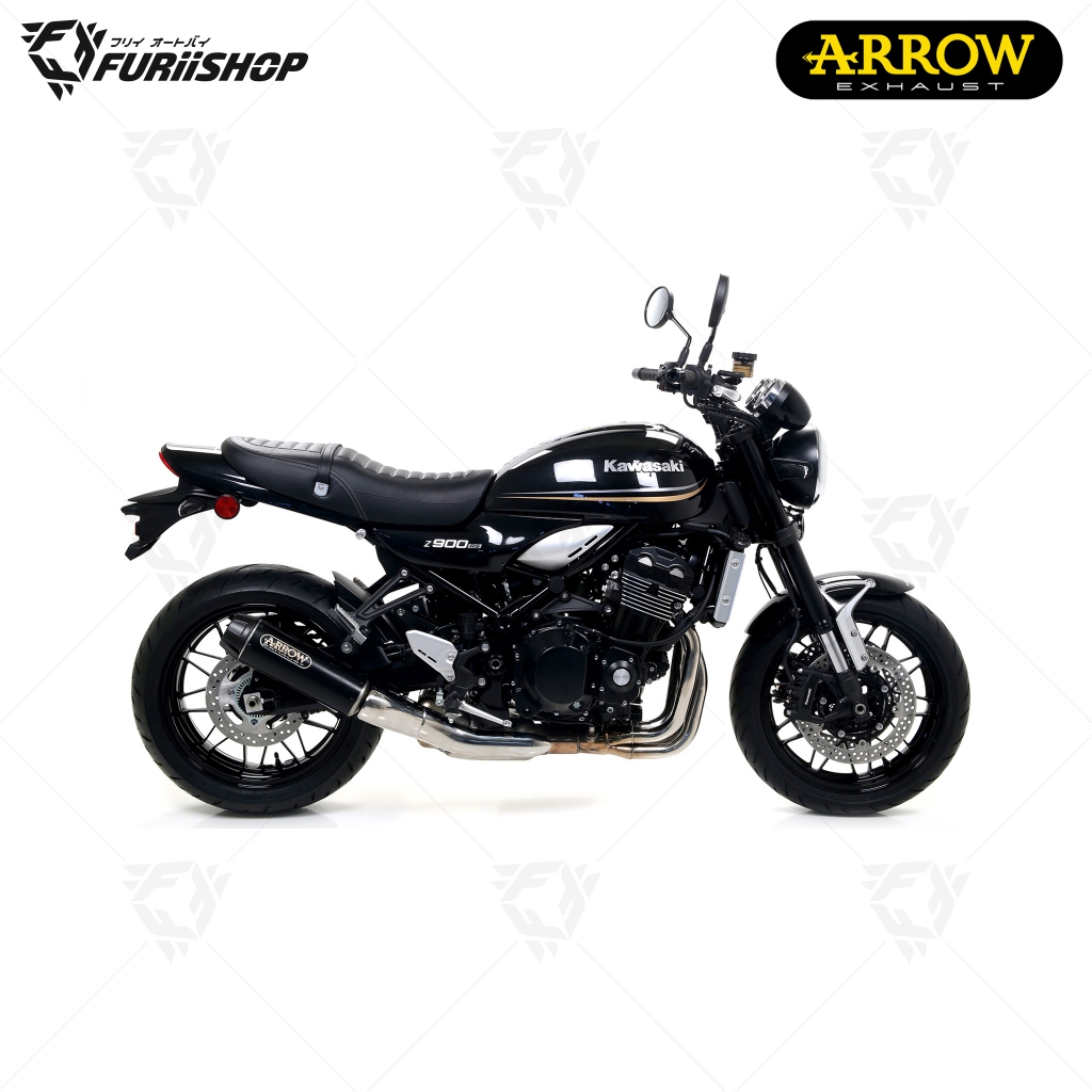 ท่อสูตร/ท่อแต่ง/ท่อไอเสีย Arrow Slip on Rebel Dark-Carbon : for Kawasaki Z900RS 2018