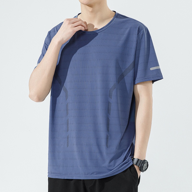 เสื้อยืดแขนสั้นผู้ชายคอกลมผ้ายืดทรงสวยใส่สบายไม่ร้อนระบายอากาศได้ดี รุ่นSGY-15