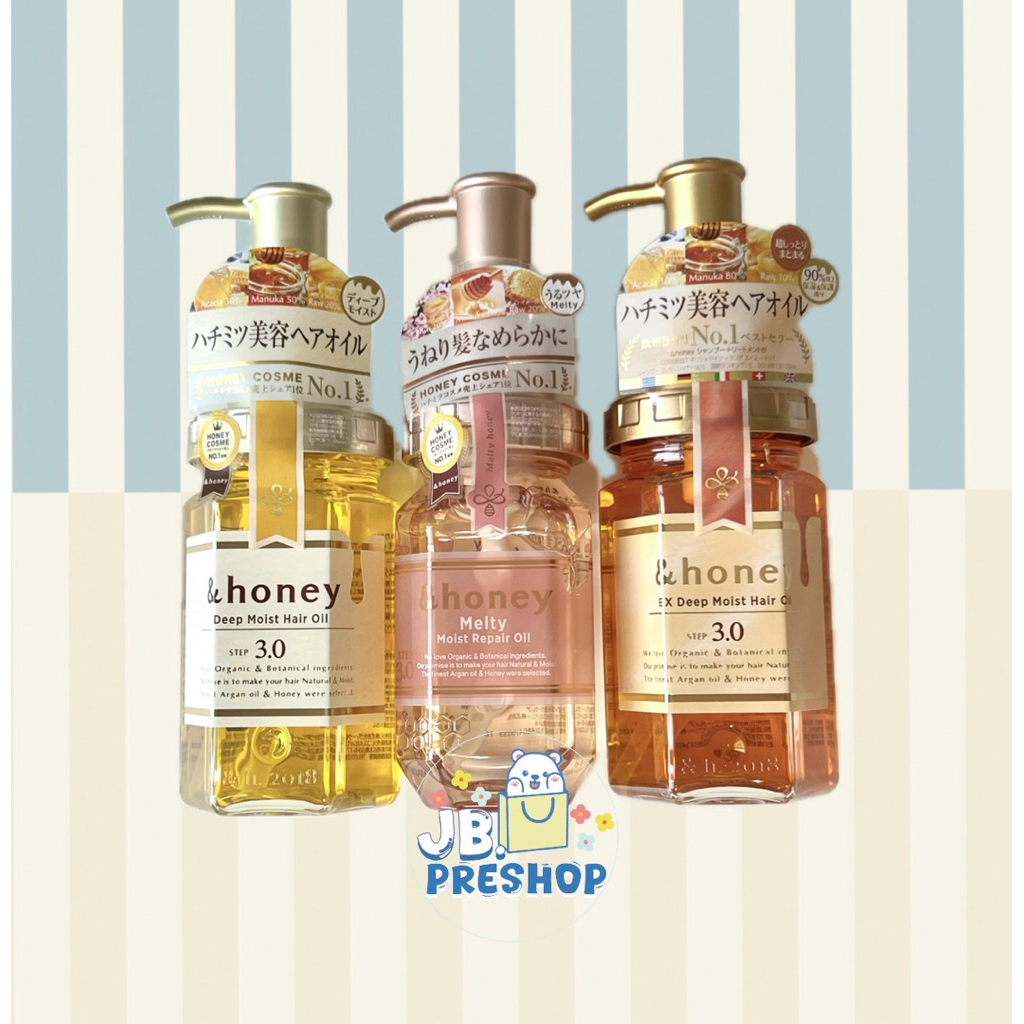 (พร้อมส่ง)🇯🇵 &Honey Hair oil ออยบำรุงผม 100 ml.