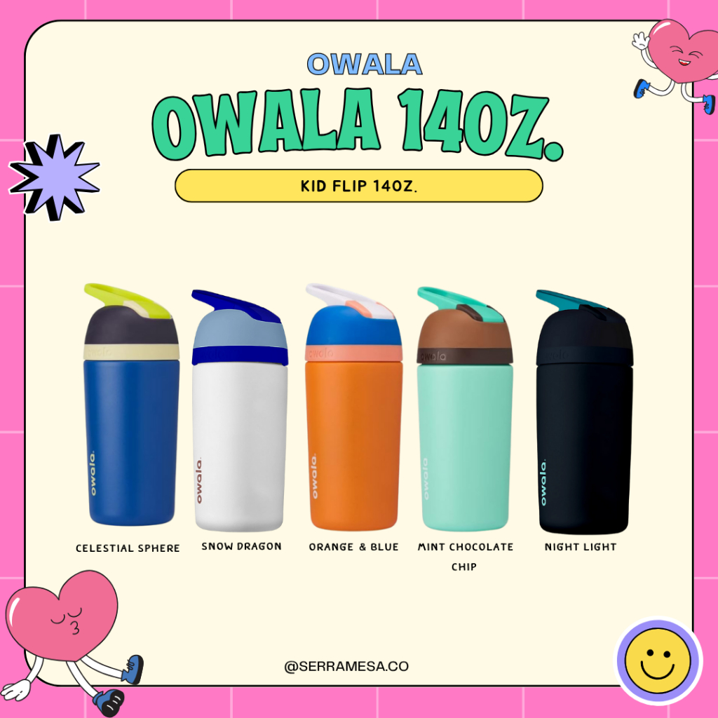 พร้อมส่งในไทย Owala Kid Flip 14oz. ขนาดน่ารักมากๆ ค่ะ ใช้ไปโรงเรียนได้ คว่ำน้ำไม่หก