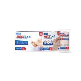 ยกกล่อง 12 ม้วน ผ้าพันเคล็ด ผ้ายืดพันเคล็ค คุณภาพสูง Elastic Bandage Longmed Medelas ผ้าพันแผลแบบยืด ผ้ายืด