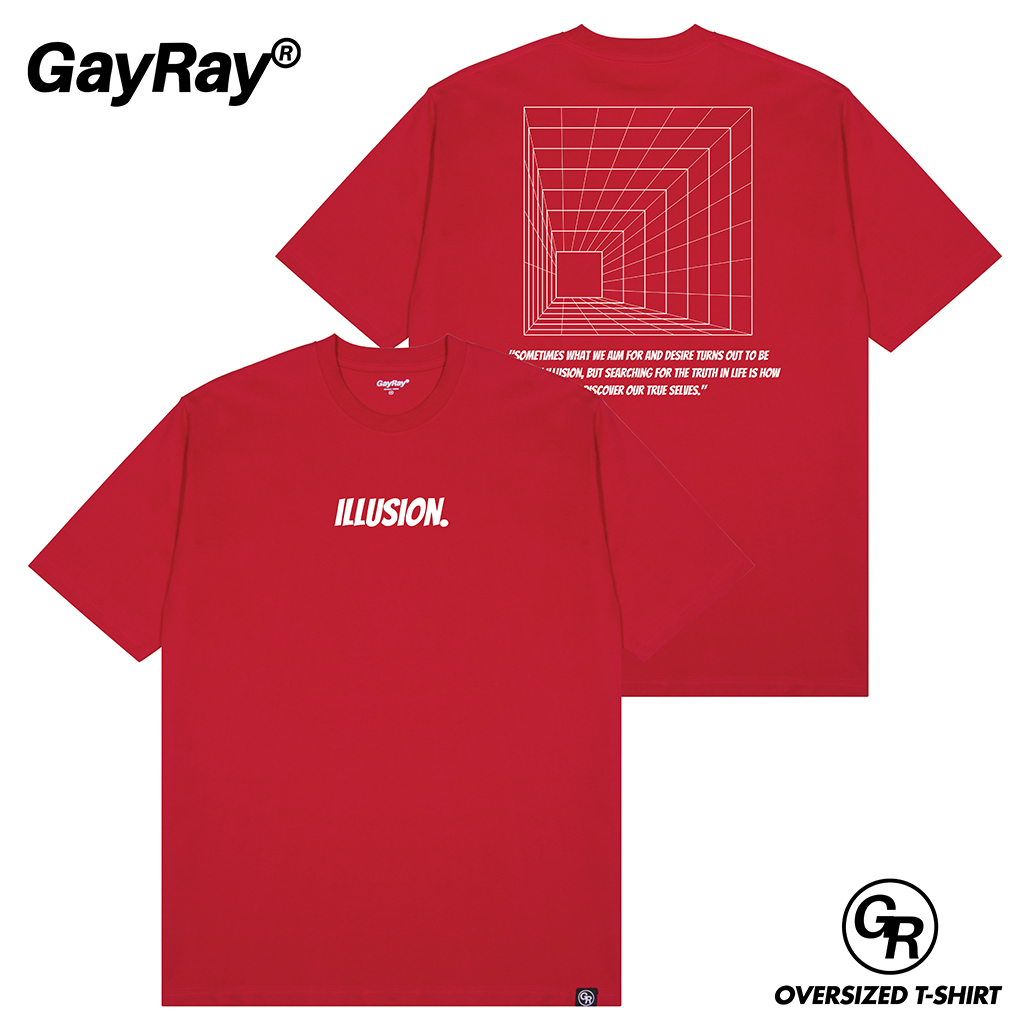 GayRay ⎰ILLUSION⎱  เสื้อยืดโอเวอร์ไซส์ Cotton 100% นุ่่ม ใส่สบาย