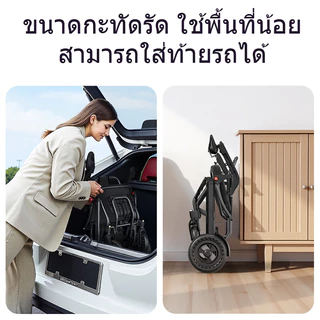 KANBEIO รถเข็นไฟฟ้าพับได้ [9.8กก.] น้ำหนักเบาสุด! พกพาง่าย ♿ สำหรับผู้สูงอายุ-ผู้ป่วย ✨ แบตลิเธียม วิ่งไกล ควบคุมง่าย