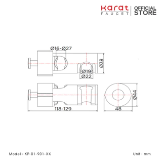 Karat Faucet ขอเเขวนราวเลื่อน สำหรับฝักบัวสายอ่อน