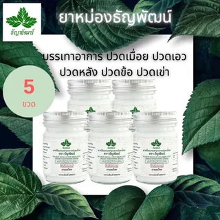 [แพ็ค 5 ขวด ขายดี] ธัญพัฒน์ เนื้อโลชั่น สูตรเย็น ฉลากใหม่มีทะเบียน G ครีมบรรเทาอาการปวดเมื่อย