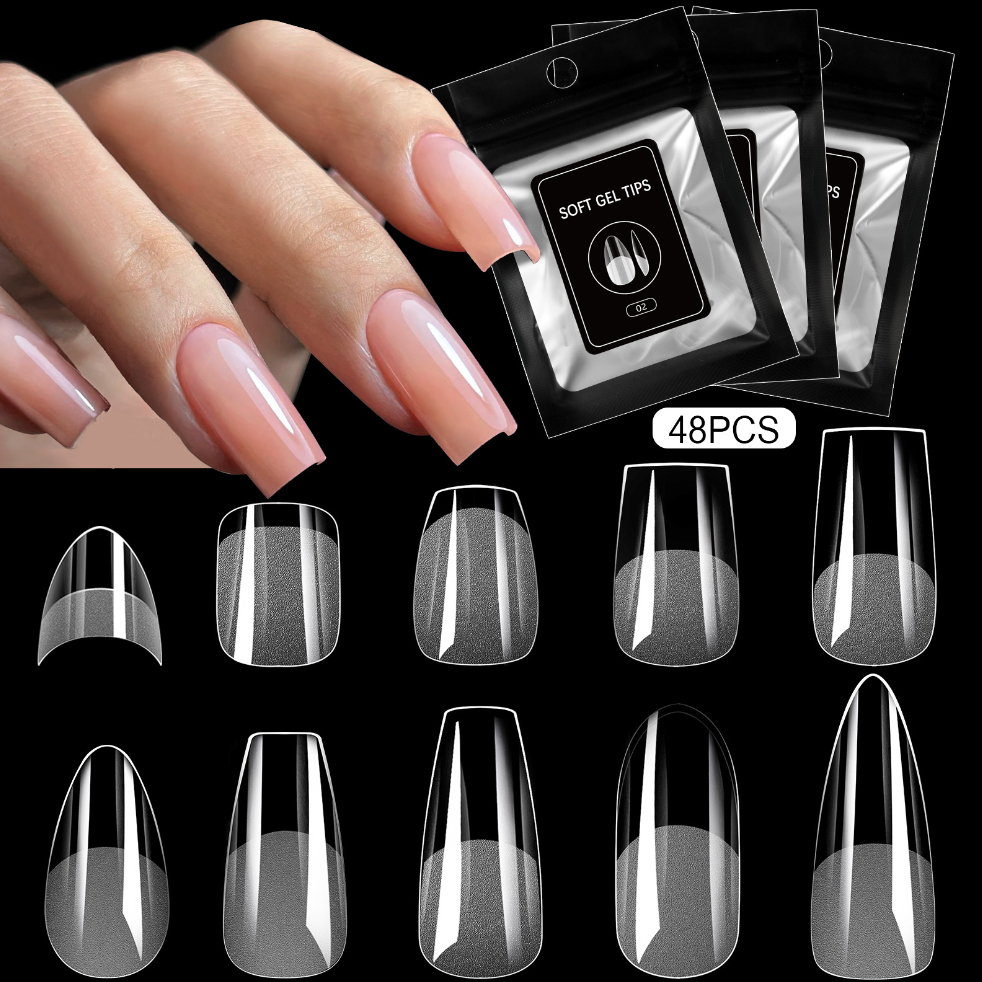 เล็บปลอม รุ่น ถุงดำ เล็บปลอมต่อPVC เล็บปลอมติดเล็บ soft gel tips