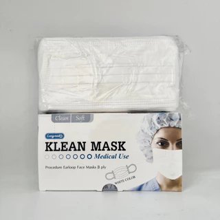Klean Mask (สีขาว) หน้ากากอนามัย 1กล่อง มี 50ชิ้น