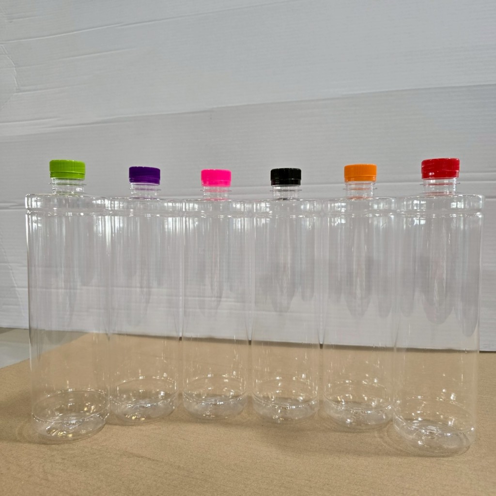 98 ใบ ขวด 1000ML ทรงกระบอก พร้อมฝาหลากหลายสี