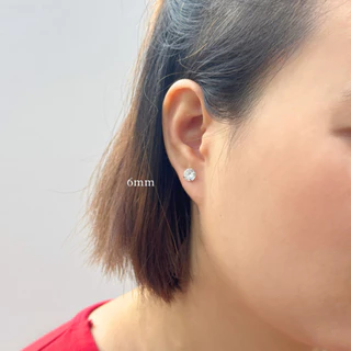 earika.earrings - white jewel piercing จิวหูเงินแท้จี้เพชรเม็ดเดี่ยว (มีให้เลือก 4 ขนาด) สำหรับคนแพ้ง่าย