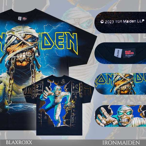 BLAXROXX | IRON MAIDEN® | [IRM039-GILDAN] | เสื้อวง OVP สีจม | เสื้อยืดคอกลม แขนสั้น | GILDAN Ultra 