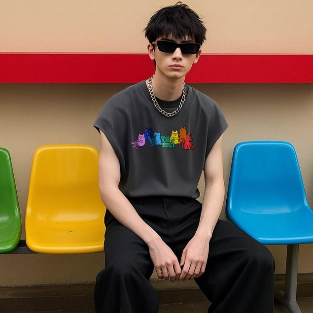 KOO HOUSE l CAT RAINBOW RIDER l เสื้อโอเวอร์ไซส์  Comb no.20