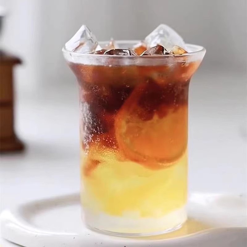 แก้วใส่กาแฟ ลาเต้ ชานม แก้วทรงสูง ใส่กาแฟเย็น ปากแก้วกว้าง แก้วคาเฟ่ แก้วสีใส สไตล์เกาหลี แก้วทรงสูง แก้วใส่มัทฉะเย็น - รูปที่ 3