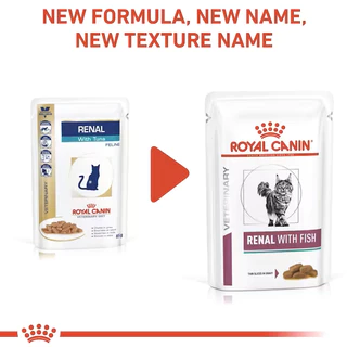 Royal Canin Vet Cat อาหารแมวเปียกรักษาโรคไต เนื้อ เกรวี่ Renal W/Fish 85g*12 ซอง