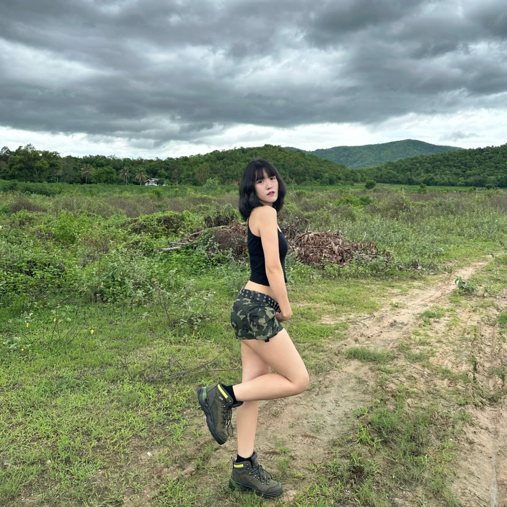 Mabeau - Army cargo shorts กางเกงขาสั้นเอวต่ำทรงคาโก้ ลายพราง ลายทหาร ผ้าคอตตอน(ไม่รวมเข็มขัด) - รูปที่ 5