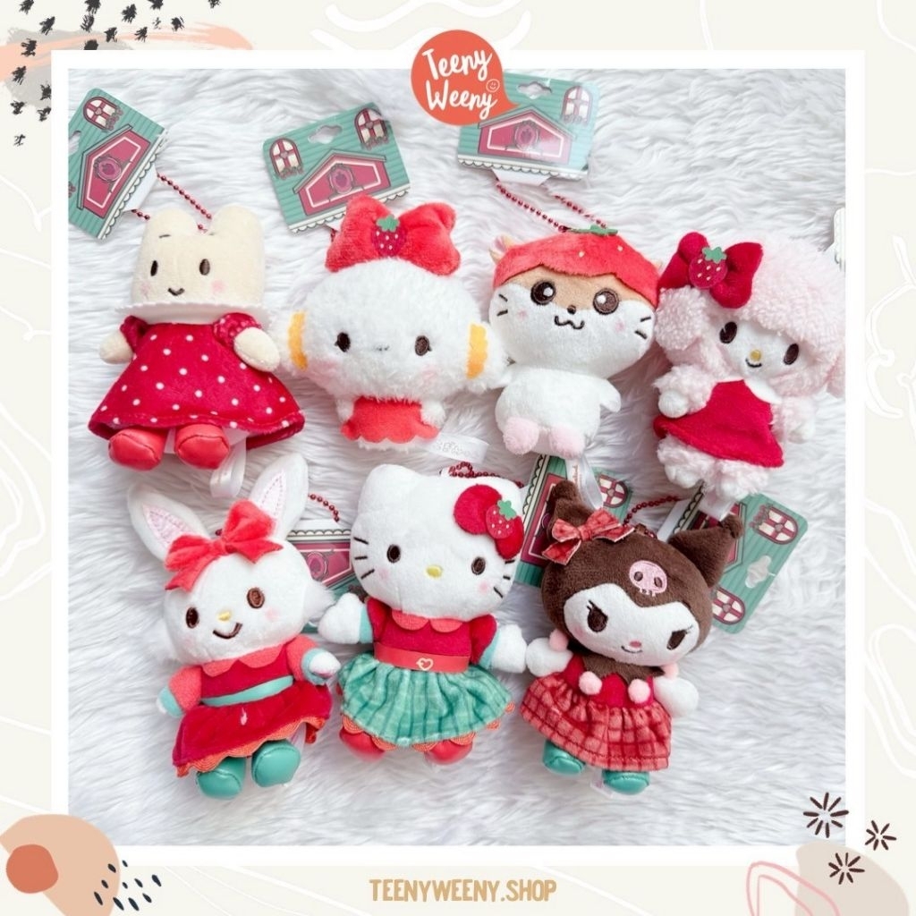 พวงกุญแจห้อยกระเป๋าซานริโอ้ รุ่นชุดแดง Sanrio Keychain