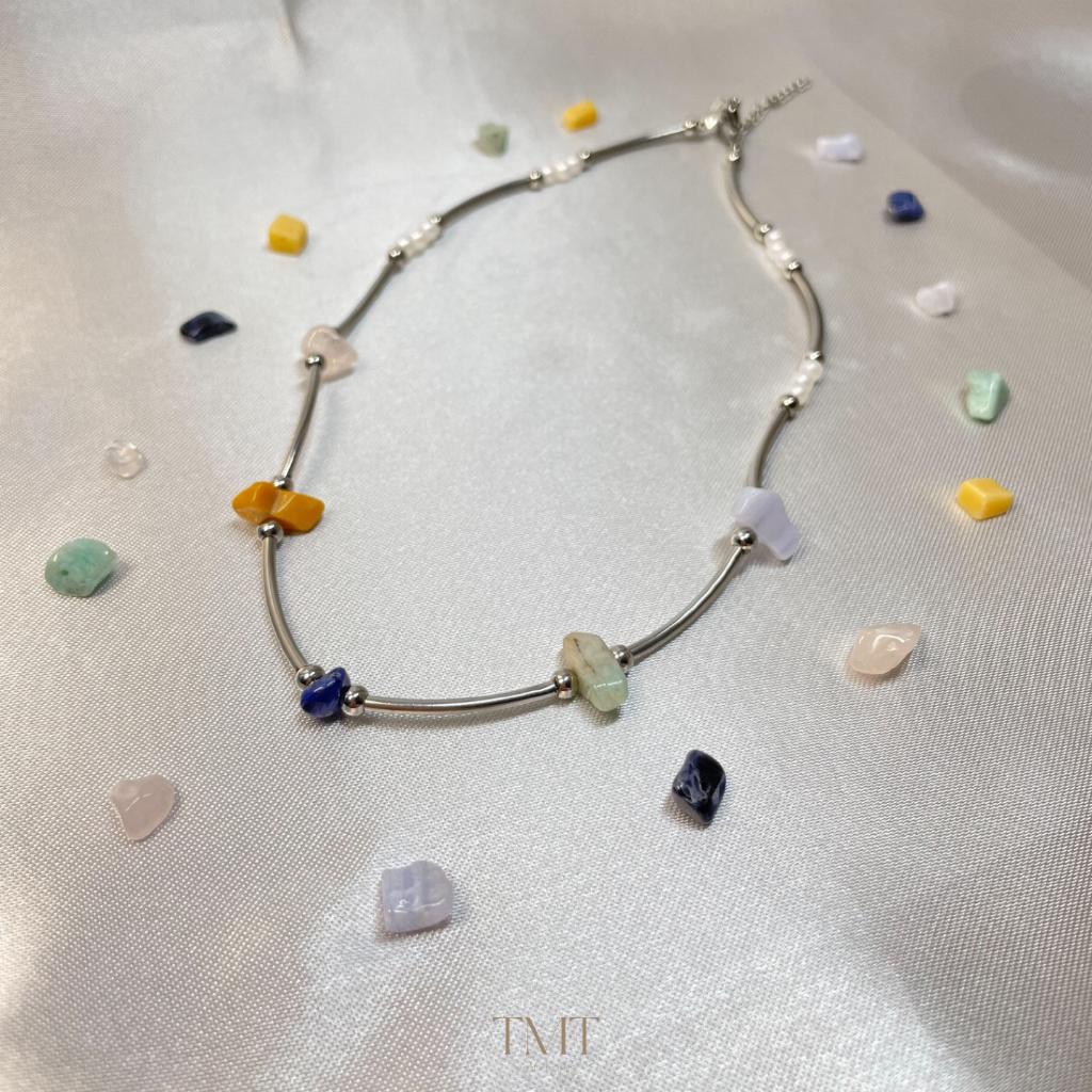 (พร้อมส่ง) TMT Lucky Stone - Mineral Necklace สร้อยคอ handmade หินมงคล หินอาเกต