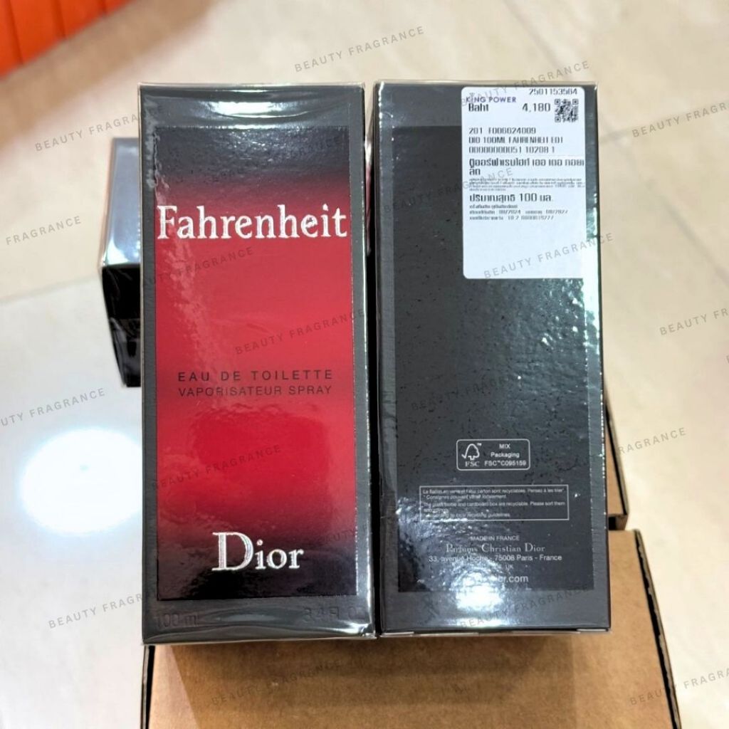 Dior Fahrenheit EDT 100 ml. กล่องซีล ป้าย King Power