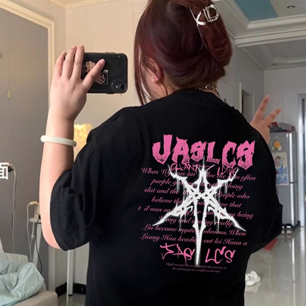 TeddyTee🎀 เสื้อผ้าแฟชั่น-เสื้อสาวอวบ เนื้อผ้าดี ลายพิมพ์  "JASLCS" สไตล์เกาหลี  ไม่ต้องรีด สไตล์ลำลอง ผ้าฝ้าย100%